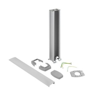 BTicino Curve single-face mini-column aluminum height 680 mm. Aluminum color — 129211NAL