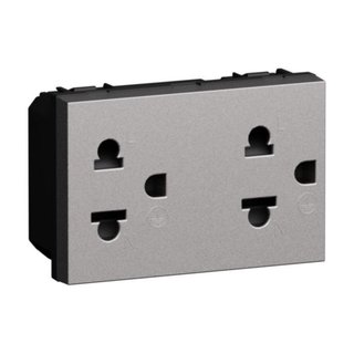 BTicino Euro american standard 2 P+E 16 A - 127/250 VA universal duplex socket — KS4185