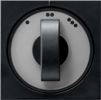 Gira Cover with toggle switch forthree-stage switch — black matt (lacquered) — 0665005