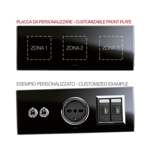 AVE CUSTOM.MULTI.GLASS FR.PLATE BLACK6M — 44PV26NAL-XX
