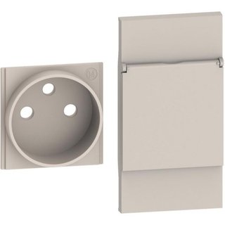 BTicino Covers with flap + top for French-Belgium standard socket item K4142A — KM55P