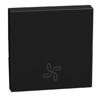 BTicino lightable key cover with fan symbol, 2 modules dark, rocker — YD4915RM2