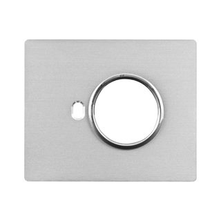AVE NEW STYLE S44 ALUMINUM PLATE, NATURAL ALLUMINUM – 1 SCHUKO SOCKET + 1 CONTROL – 3 MOD — 44PANQ902ALS