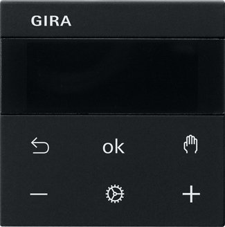 Gira System 3000 room temperature controller Display black matt (lacquered) System 55 — 5393005
