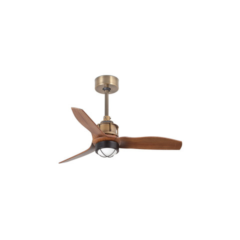 Faro Barcelona JUST FAN S Old gold/walnut fan 3000K — manufacturer representative image