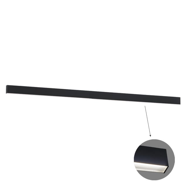 Viokef Linear Wall Lamp L3100 3000K Black Microprismatic Ciba — 3916-02310-3-B-M-N