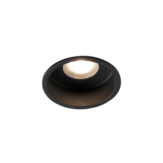 Faro Barcelona HYDE R Black round recessed lamp — 40115