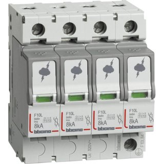 BTicino SPD - 3P+N T1+T2 Imax=8KA - T2 Imax 60kA — F10LB4