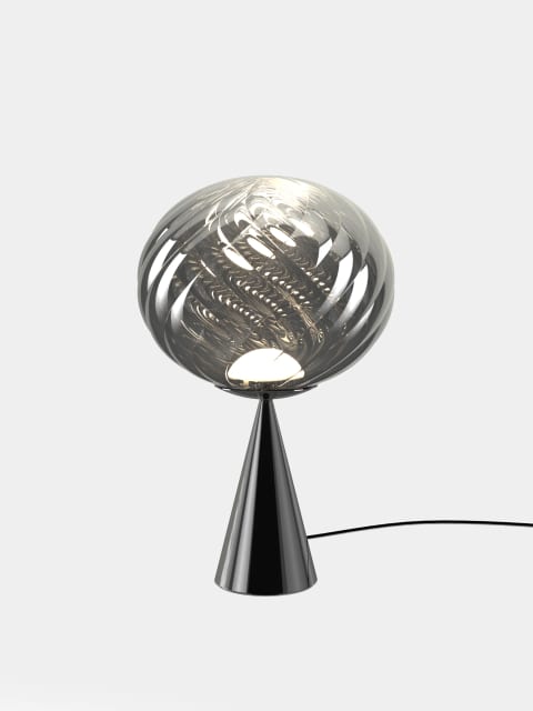 Tom Dixon Whirl Table Light | Silver Polished Polycarbonate — WHS01CH-TUN02M2