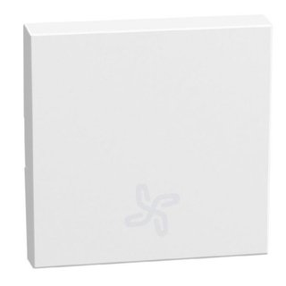 BTicino lightable key cover with fan symbol, 2 modules white, rocker — YW4915RM2