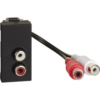BTicino Double RCA connector - 1 module - dark — YD4269R