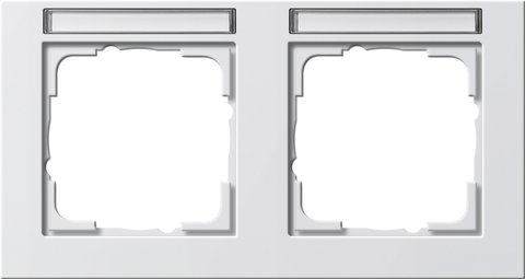 Gira E2 cover frame with inscription space pure white glossy pure white glossy — 109229