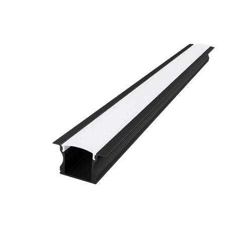 ACA Lighting HAZEL ALUMINUM PROFILE P115U BLACK WITH OPAL PC DIFFUSER 2m/pc — manufacturer representative image