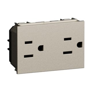 BTicino American standard 2 P+E 15 A - 127/250 VA universal duplex socket — KC4188