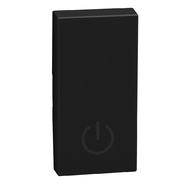 BTicino lightable key cover with boyler symbol, 1 module dark, rocker — YD4915S