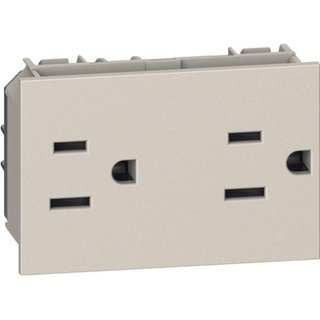 BTicino American standard 2 P+E 15 A 127/250 Vac universal duplexsocket — KM4188