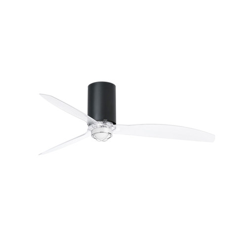 Faro Barcelona MINI TUBE FAN M LED Matt black/transparent fan 3000K — manufacturer representative image