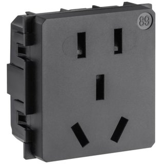 BTicino 5P+E 10A 250VA chinese standard socket - shuttered contact tubes - 2 modules — K4189N