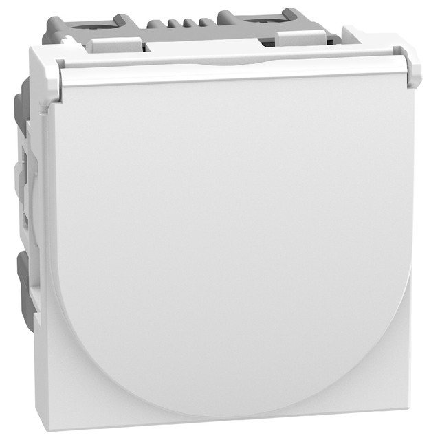 BTicino German standard socket 2P+E 16 A 250 V - with flap - 2 modules - white — YW4141P