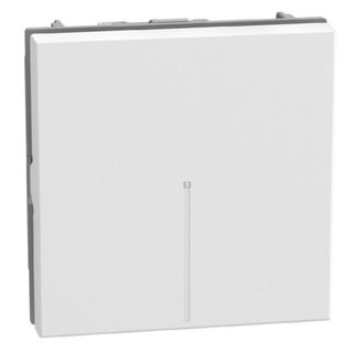 BTicino 1-way 1P 10AX 2 modules white, axial, lightable, automatic terminals — YW4051M2A