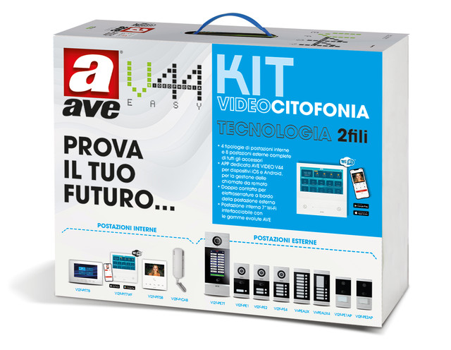 AVE 2-WIRE TWO-FAMILY KIT WITH 5" LCD MONITOR – NOT EXPANDABLE – WALL MOUNTING — KV01-2PIT5BAP — manufacturer representative image