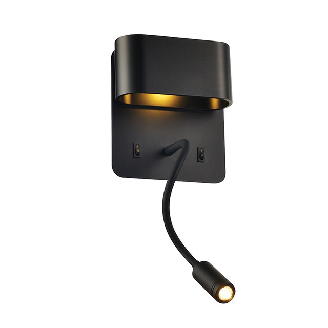 ACA Lighting WALL MOUNTED LUMINAIRE LED 8W 3000K 640LM BLACK METAL 16Χ9Χ45CM PRIAMUS — V86LEDW45BK