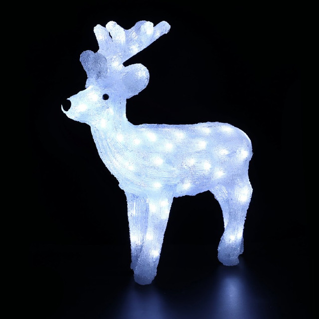 ACA Lighting ACRYLIC STANDING REINDEER 80 LED CW IP44 45*13,5*49cm 30cm LEAD CABLE — X0880224