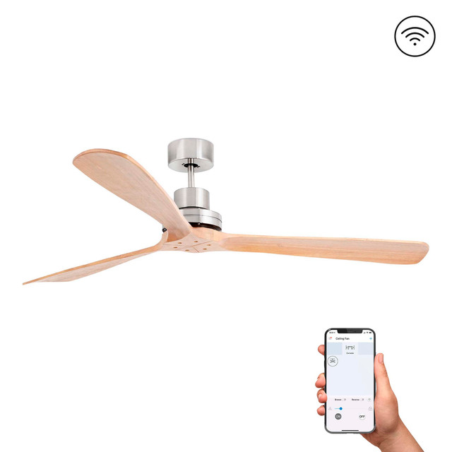 Faro Barcelona LANTAU XL Matt nickel/pine fan TUYA — 33504DCWT