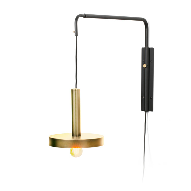 Faro Barcelona WHIZZ Satin gold and black extensible wall lamp — 20168