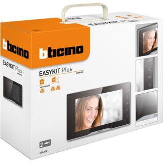 BTicino 7" Mirror Black finish EASYKIT Plus additional monitor — 334254