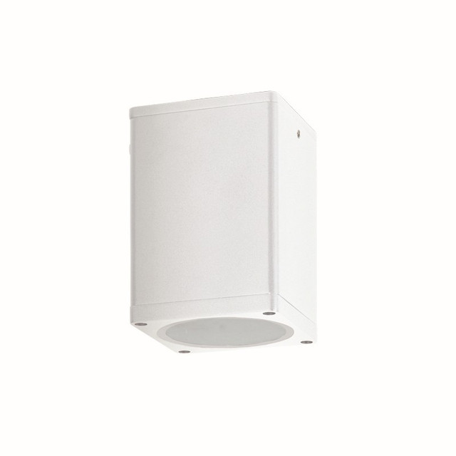 ACA Lighting E27 PAR30 SQUARE CEILING LUMINAIRE 230V AC MATT WHITE IP65 MAX.35W — LG2402E27W