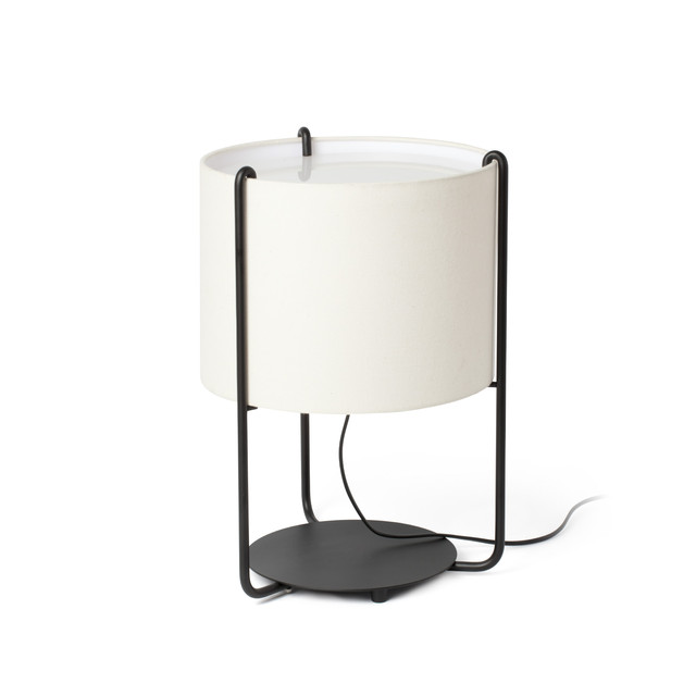 Faro Barcelona DRUM Black/beige table lamp — 24020-31