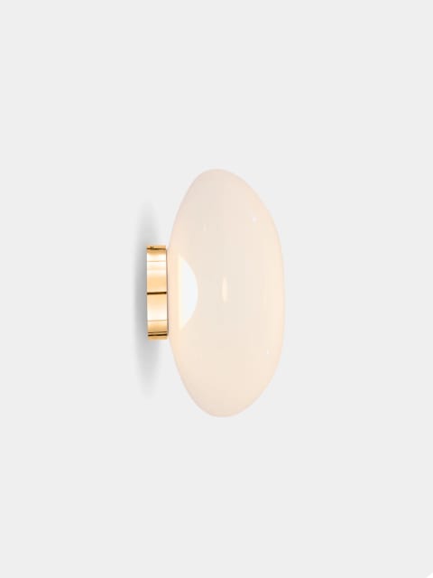 Tom Dixon Melt Opal Medium Surface Light | Opalescent Polished Polycarbonate with Gold Hardware — MESS03OPG-WEUM2