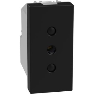 BTicino Italian standard P11 socket 2P+E 10 A 250 V - 1 module - dark — YD4113