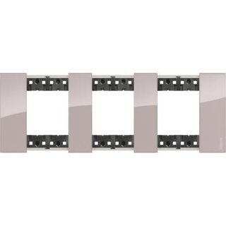BTicino 2x3P 71mm Living Now plate — KA4802M3DM