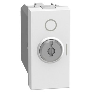 BTicino 2-way switch 10 AX - 250 V with key - 1 module - white — YW4022
