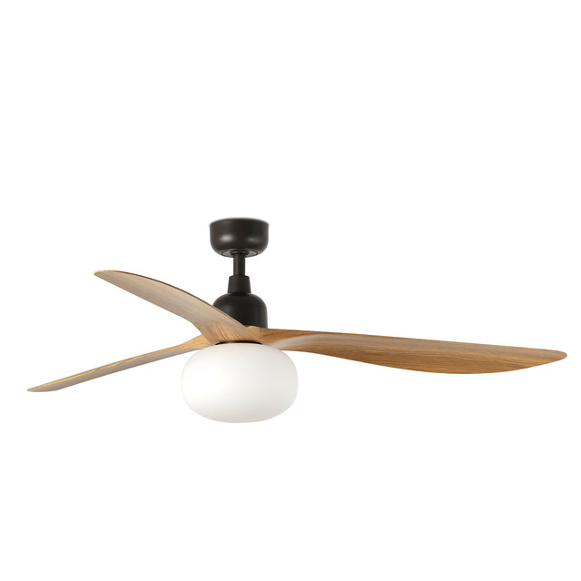 Faro Barcelona OUTWOOD L Ceiling fan brown/oak IP44 E27 — 343601B