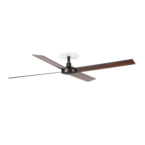 Faro Barcelona RUDDER RECESSED 4 L Ceiling fan black/walnut — manufacturer representative image