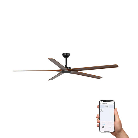 Faro Barcelona BIGWOOD XL Black/walnut fan TUYA — manufacturer representative image