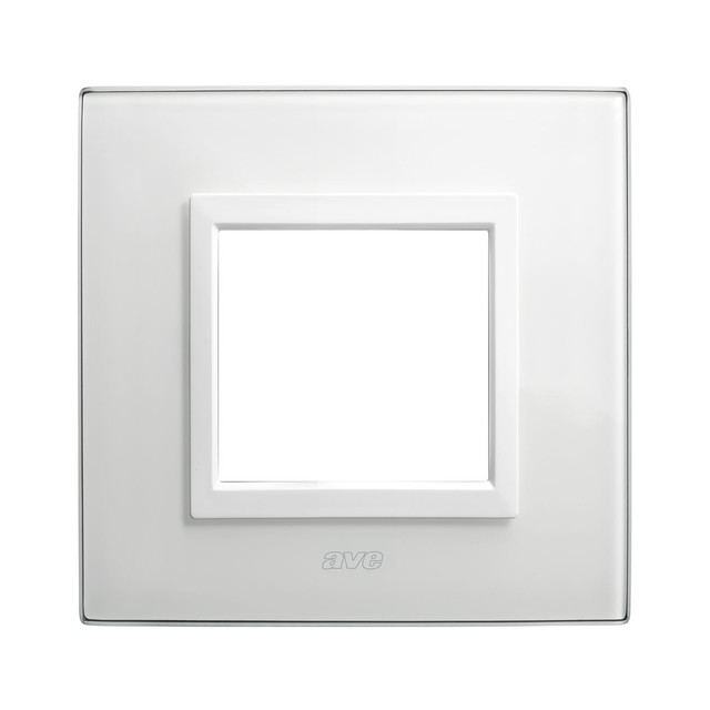AVE FRONT PLATE 98X98 GLASS WHITE 2M — 44PVQ22BL