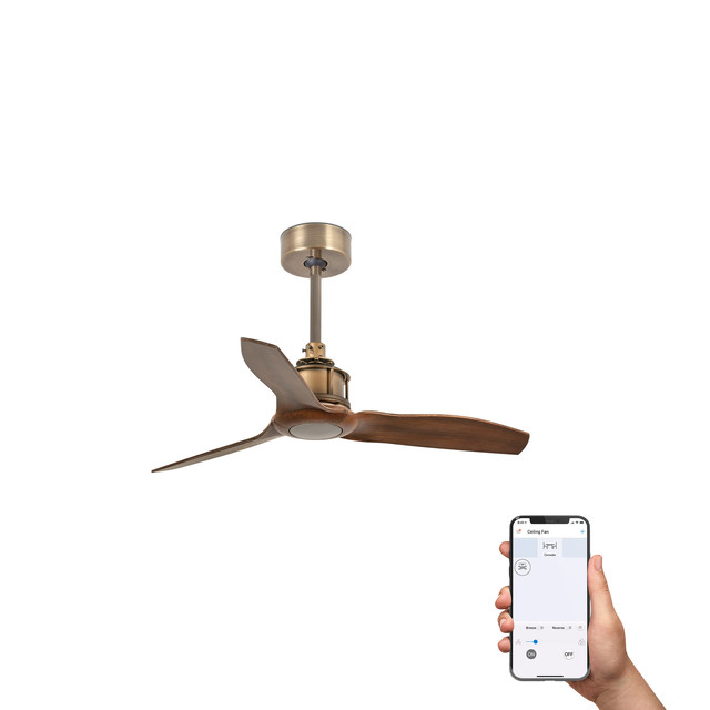 Faro Barcelona JUST FAN S Old gold/walnut fan TUYA — 33428WT