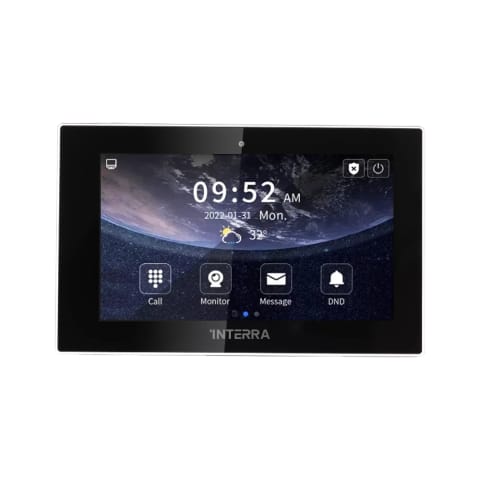 Interra 7” Black Linux Indoor Monitor w/ 12V DC / POE (ITR660-0003)