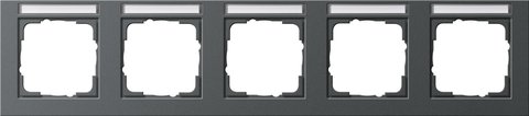 Gira E2 cover frame with inscription space anthracite anthracite — 109523