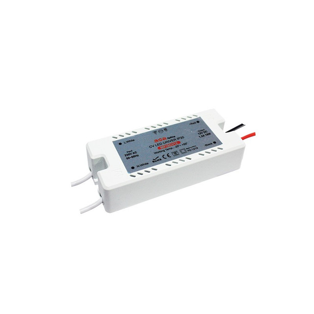 ACA Lighting MINI PLASTIC CV LED DRIVER 18W 230V AC-12V DC 1.5A IP20 WITH CABLES — MP18CV12