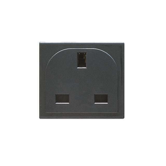 AVE British standard socket outlet BS1363 2P+E 13A 250V – shuttered – 2 modules — 45397TS