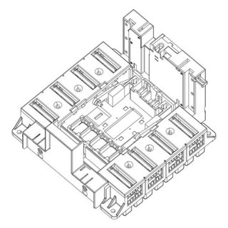 BTicino Base 4P with rear terminals for M5 1600 draw-out version — M7B28