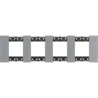 BTicino 2x4P 71mm Living Now plate — KA4802M4NW