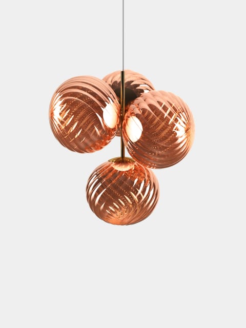 Tom Dixon Whirl Small Chandelier | Copper Polished Polycarbonate — WHC01CO-CEUM4
