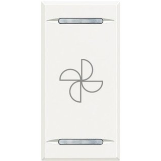 BTicino Key cover for 2 functions with illuminated lens - with screen printing symbol 'aspirator' — HD4911BC