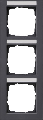 Gira E2 cover frame with inscription space anthracite anthracite — 110323